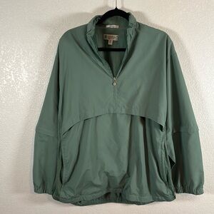 Casual Green Windbreaker Jacket